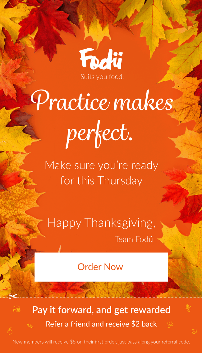 Thanksgiving marketing email